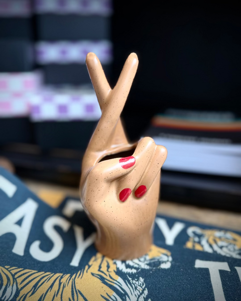 Crossed fingers terracotta vase from Helio Ferretti sold by Le Monkey House