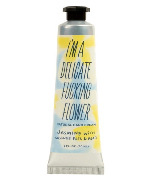 Jasmine orange peel and pear Delicate fucking flower Hand cream lotion by Blue Q sold by Le Monkey House