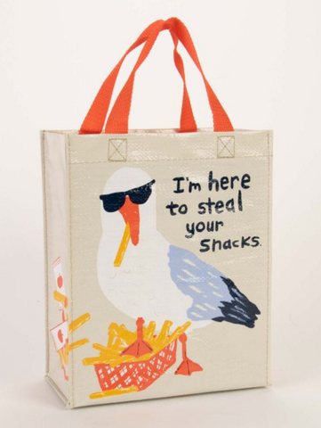 I'm here to steal your snacks seagull handy tote by Blue Q Sold by Le Monkey House