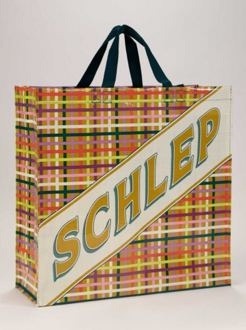 Schlep Plaid printed Shopper Tote Bag by Blue Q Sold by Le Monkey House