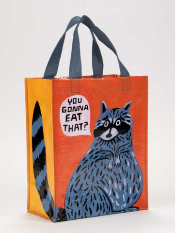 You gonna eat that Raccoon Handy tote by Blue Q Sold by Le Monkey House