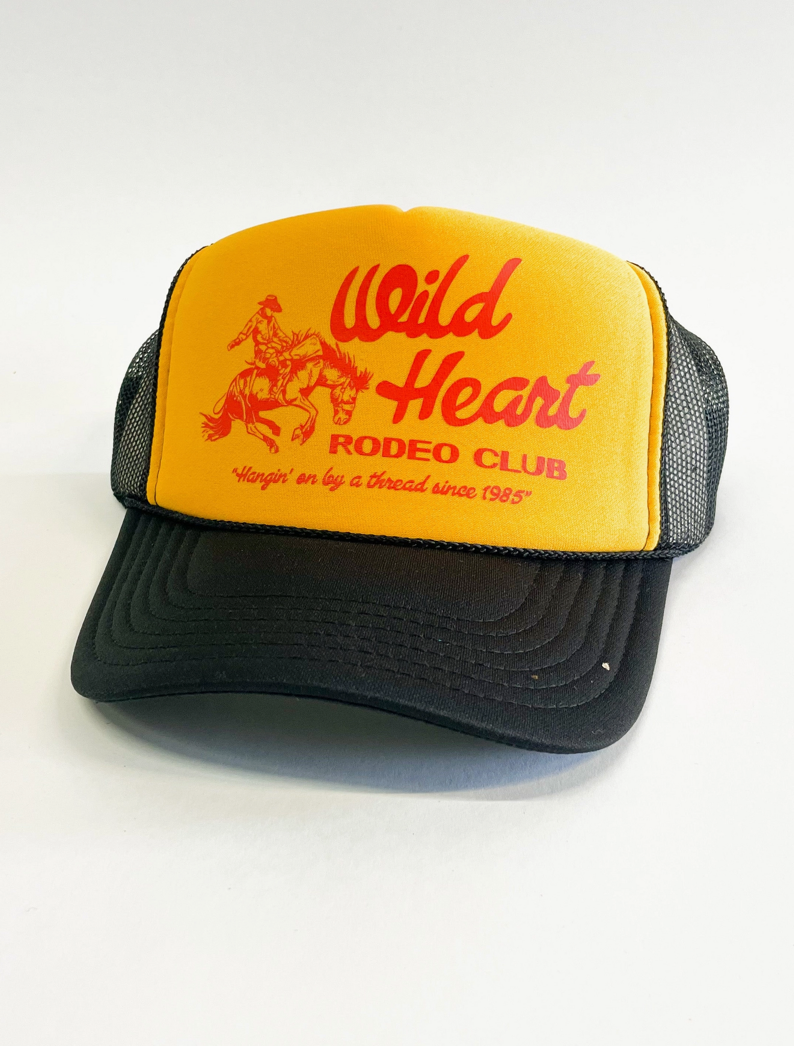Wild Heart Rodeo Club Hangin' on by a Thread since 1985 vintage retro mesh back trucker hat by NB Goods sold by Le Monkey House