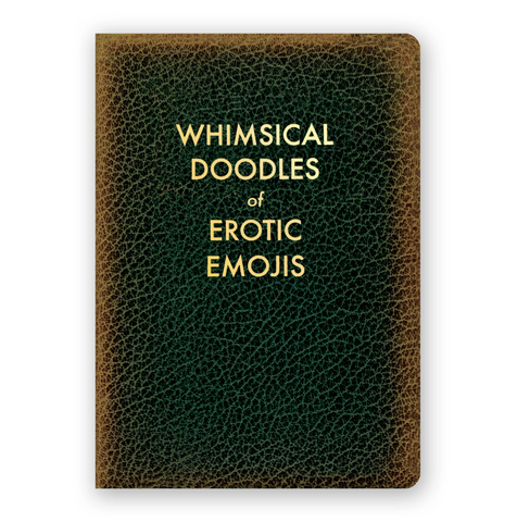 Vintage Style notebook journal Whimsical doodles of erotic emojis by The Mincing Mockingbird Sold by Le Monkey House