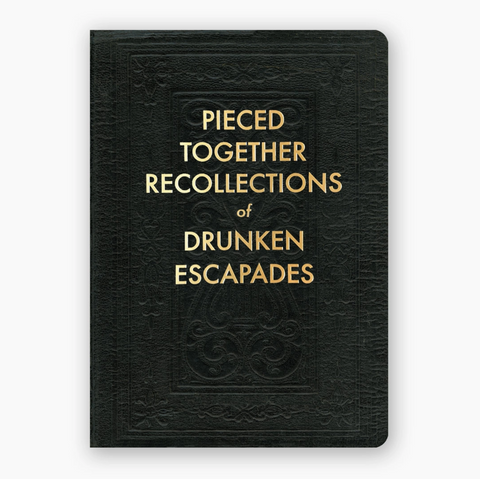 Vintage style Piece together recollections of drunken escapades notebook journal by The Mincing Mockingbird Sold by Le Monkey House