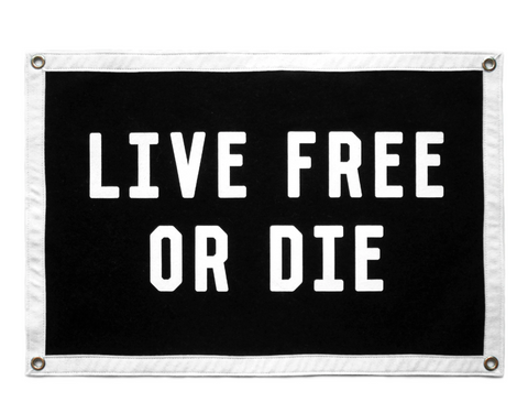 Live Free Or Die Camp Flag