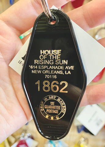 The House of the Rising Sun, Vintage retro motel/hotel keychain/key ring/key fob, New Orleans, Sold by Le monkey House