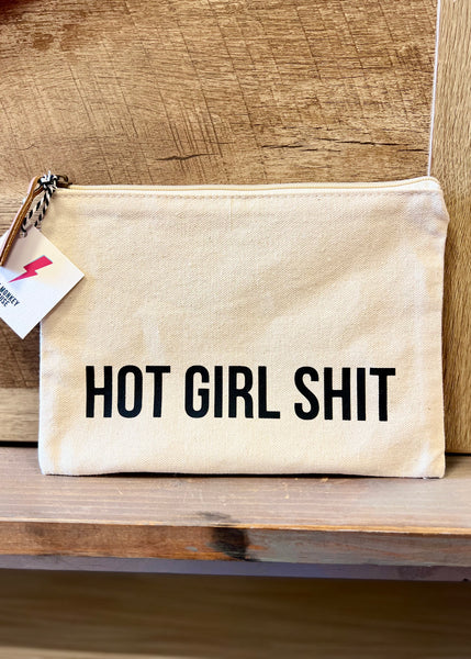 Hot Girl Shit cosmetic makeup bag zippered pouch by Le Monkey House
