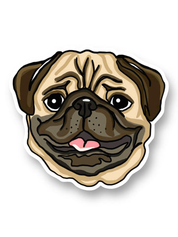 Pug Face Sticker by Big Moods, Sold by Le Monkey House