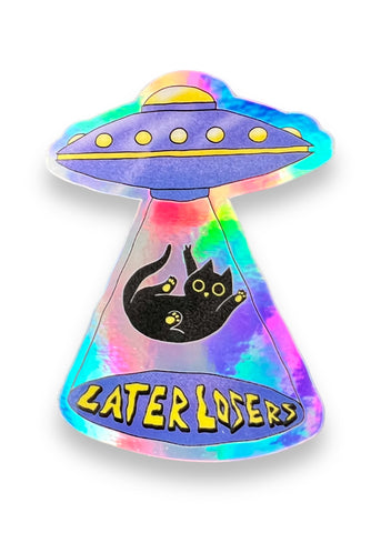 Later, Losers - Cat UFO Sticker by Big Moods, Sold by Le Monkey House