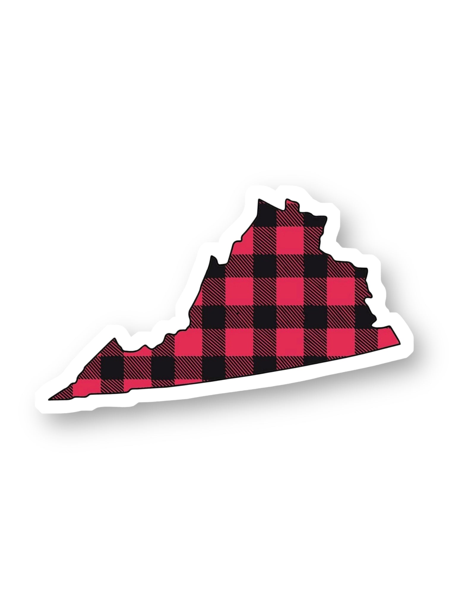 Buffalo Plaid, Flannel VA State Sticker by Big Moods, Sold by Le Monkey House