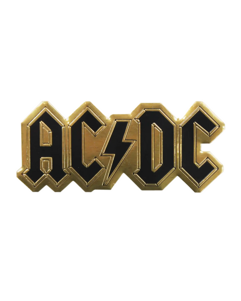 ACDC black and gold metal sticker emblem -- by Square Deal Recordings sold by Le Monkey House