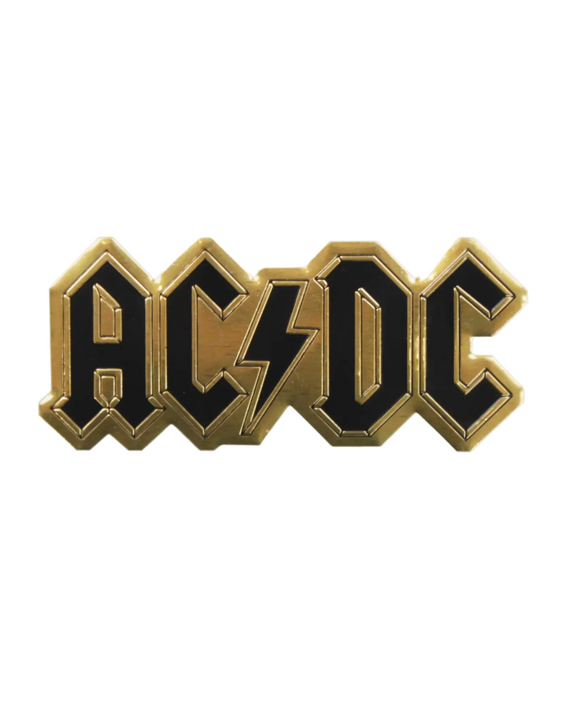 ACDC black and gold metal sticker emblem -- by Square Deal Recordings sold by Le Monkey House