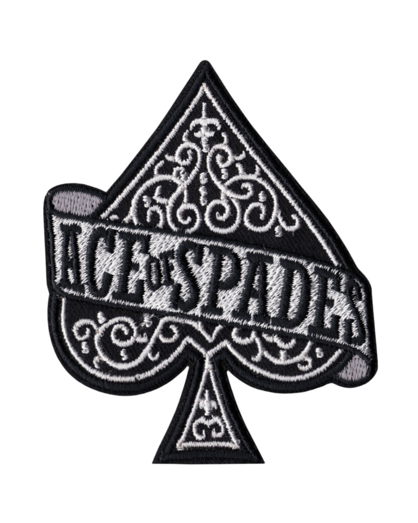 Ace of Spades black and white motorhead embroidered iron on sew on patch by Square Deal Recordings sold by Le Monkey House