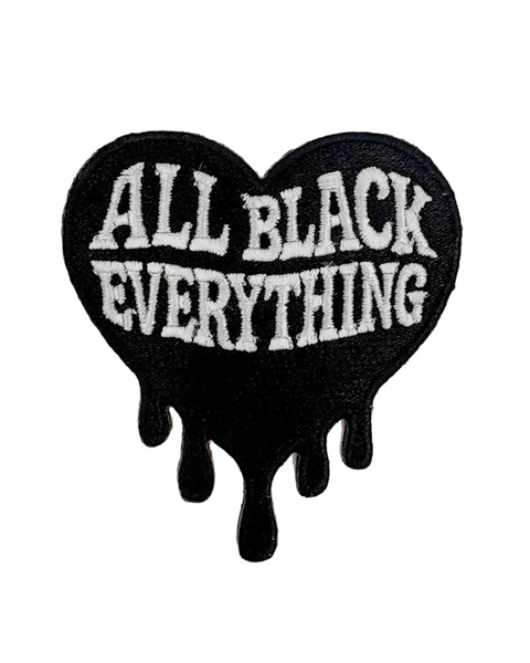 All black everything embroidered iron on patch, by Shady Front, Sold by Le Monkey House