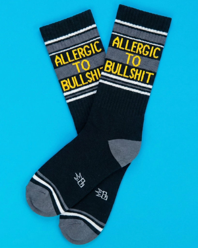 Allergic To Bullshit Retro Gym Socks, Gumball Poodle, sold by Le Monkey House