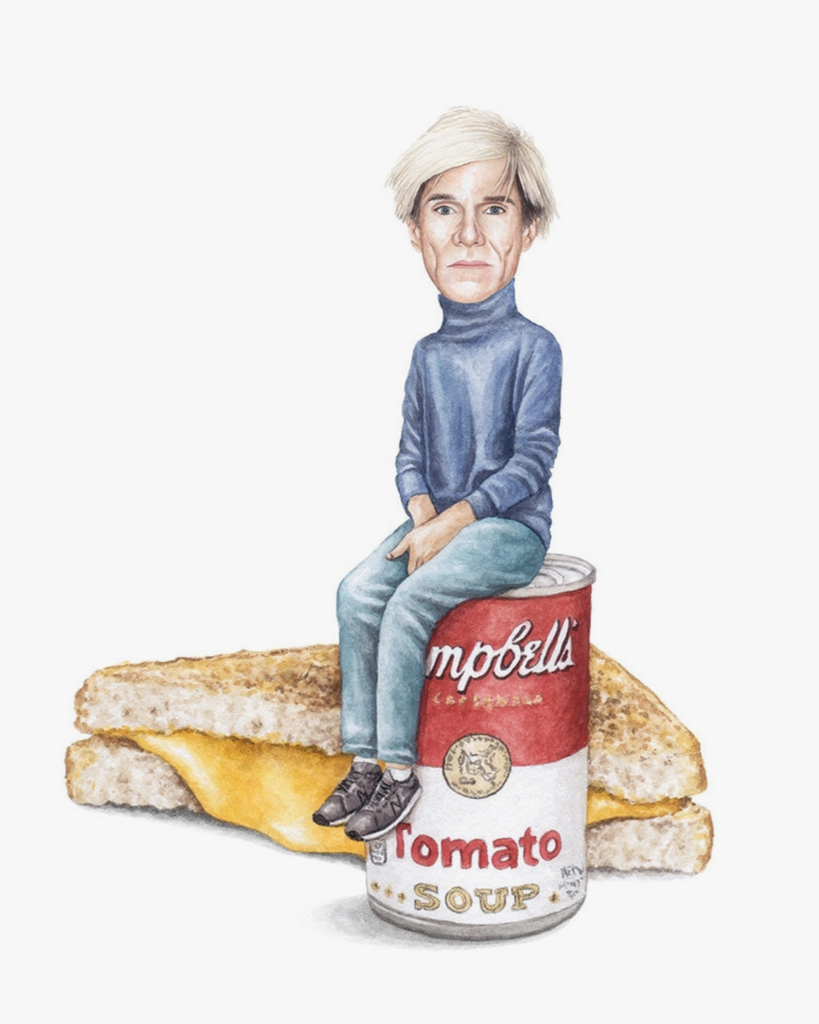 Andy Warhol Campells soup celebs on Sandwiches 8x10 watercolor print sold by Le Monkey House