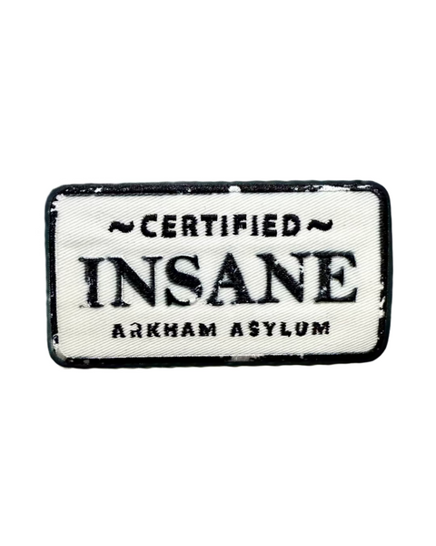 Arkham asylum batman certified insane iron on embroidered patch by Square Deal Recordings sold by Le Monkey House