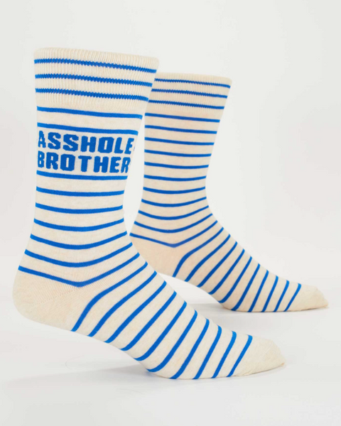 Asshole brother striped crew socks men's by Blue Q sold by Le Monkey House