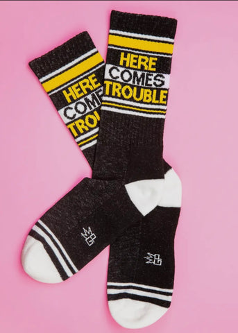 Here Comes Trouble Gym Socks