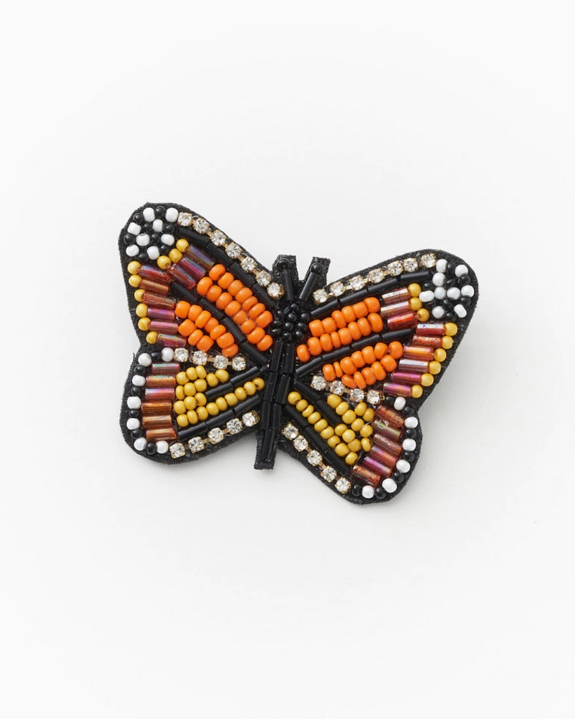 Beaded butterfly brooch by Matr Boomie sold by Le Monkey House