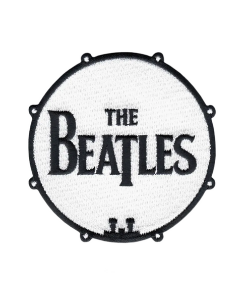 The Beatles bass drum logo embroidered Iron on patch by Square deal recordings sold by Le Monkey House