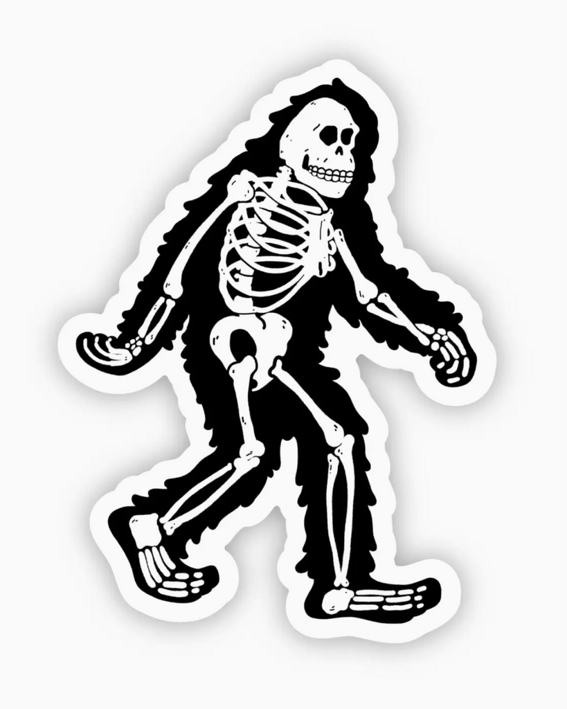 Bigfoot skeleton x ray sticker by Big Moods Sold by Le Monkey House