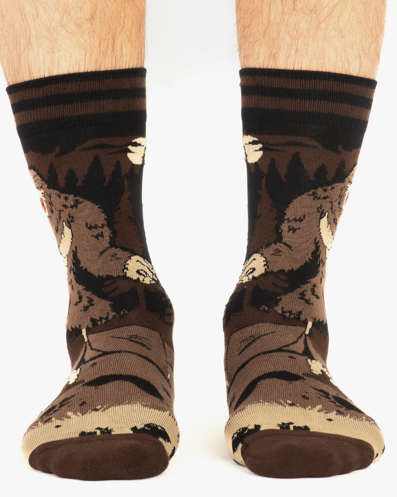 Bigfoot, Sasquatch socks by Footclothes, Colorado Sold by Le Monkey House