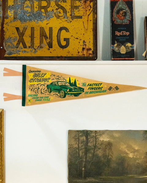 Genuine Billy Strings fastest fingers pennant by Oxford Pennant sold by Le Monkey House