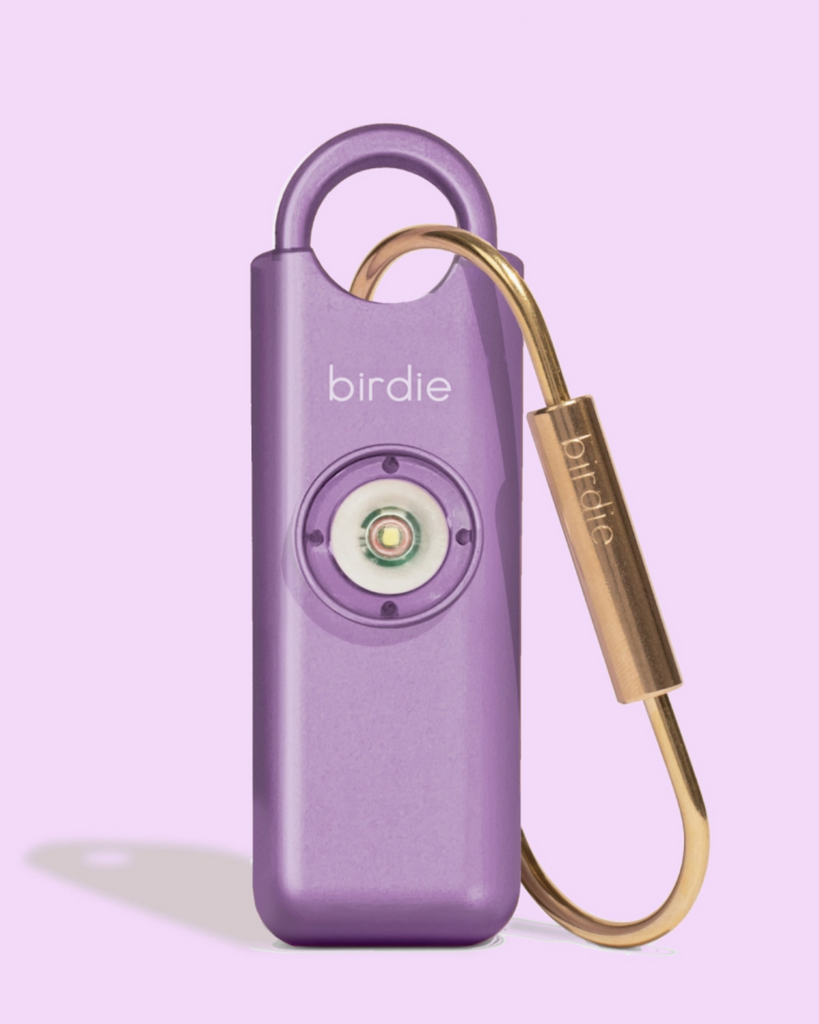 Birdie Personal Alarm metallic holiday purple, she's birdie, security, sold by Le Monkey House