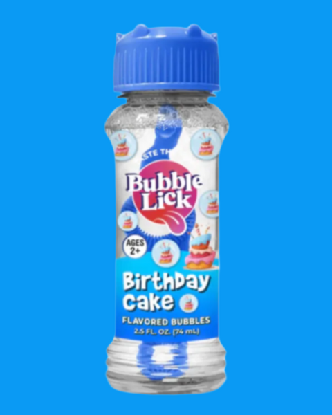 Birthday cake flavored edible bubbles by Bubble Lick Universe sold by Le Monkey House