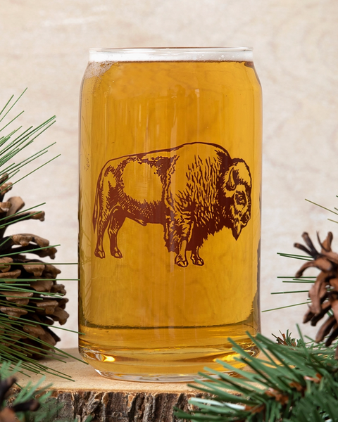 Bison beer can pint glass by Counter Couture sold by Le Monkey House