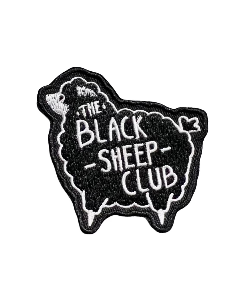The black sheep club embroidered iron on patch sold by Le Monkey House