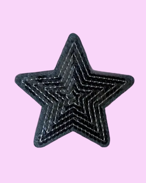 Black sequin star iron on sew on patch by Aloe & Milk Boutique sold by Le Monkey House