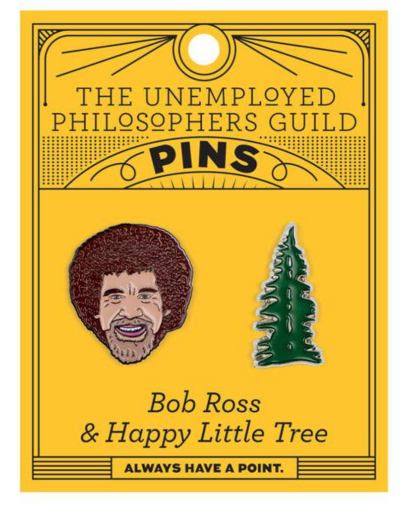 Bob Ross - Happy Little Trees - enamel pin set by Unemployed Philosophers Guild sold by Le Monkey House