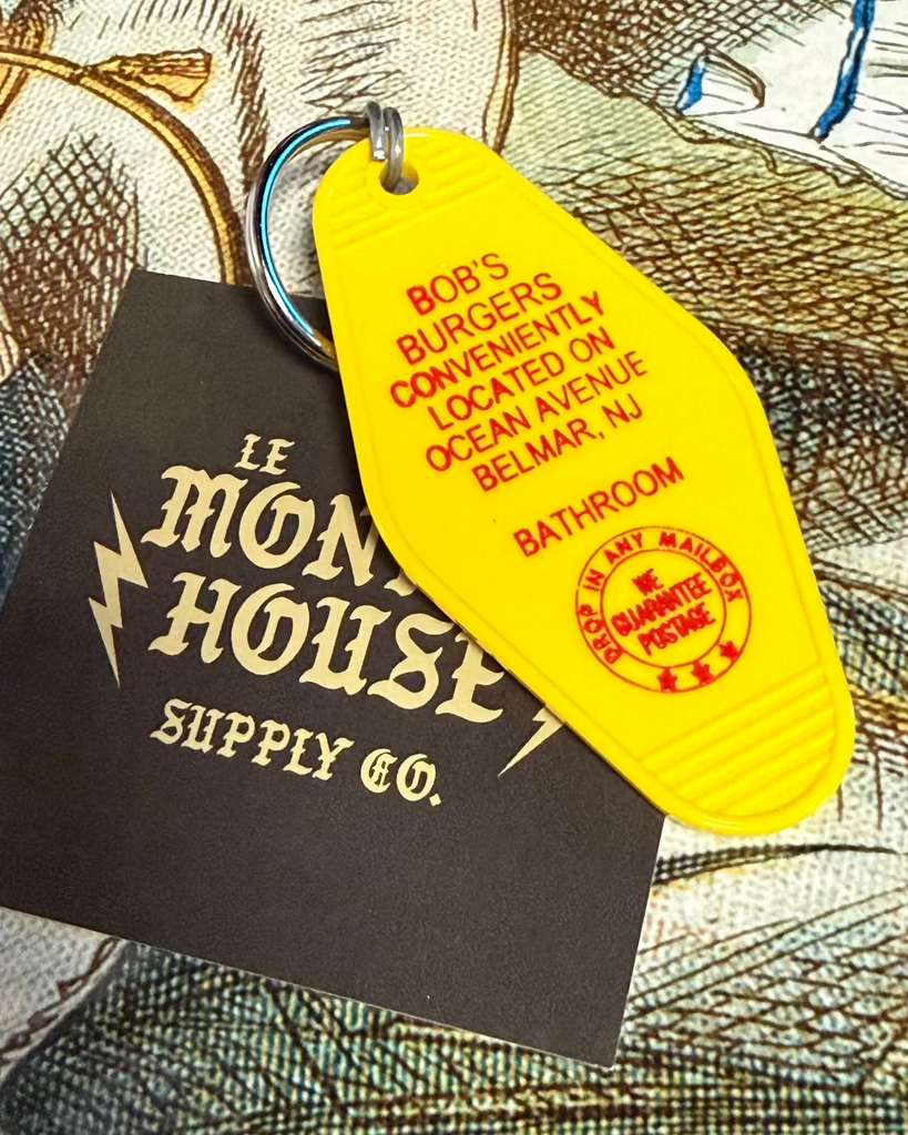 Bob's Burgers, TV Show, retro style motel keychain, keyfob, by Three Sisters Design Co, sold by Le Monkey House