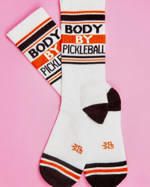 Body by pickleball gym socks retro gyms socks tube socks, by Gumball poodle Sold by Le Monkey House