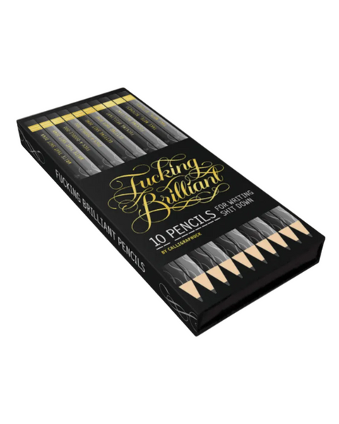 Fucking Brilliant Pencil set by Chronicle books sold by Le Monkey House