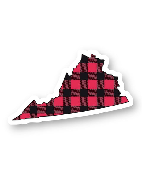 Buffalo Plaid, Flannel VA State Sticker by Big Moods, Sold by Le Monkey House