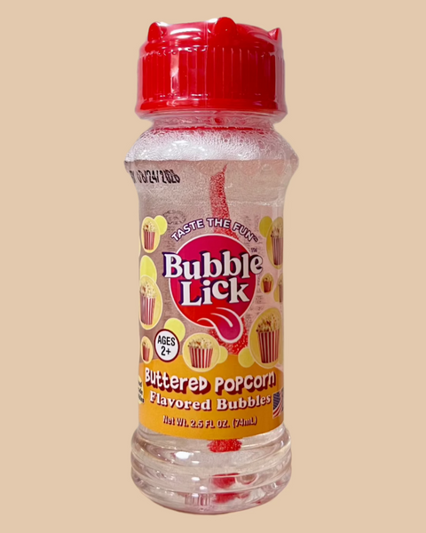 Buttered Popcorn edible flavored bubbles by bubble universe taste the fun sold by Le Monkey House