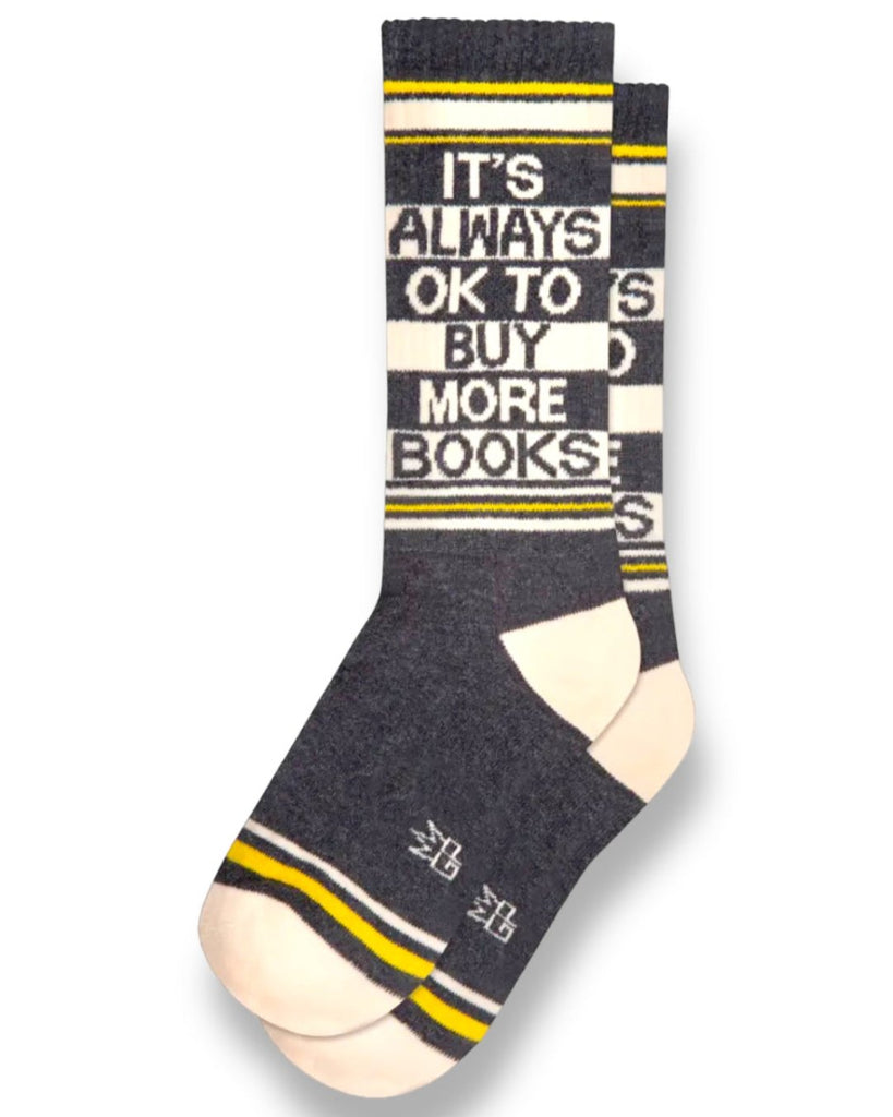 Buy more books gym socks by Gumball Poodle Sold by Le Monkey House