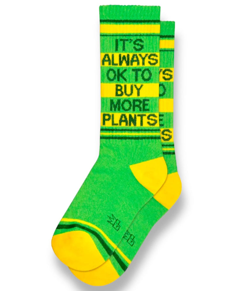 It's always ok to buy more plants gym socks by Gumball Poodle Sold by Le Monkey House