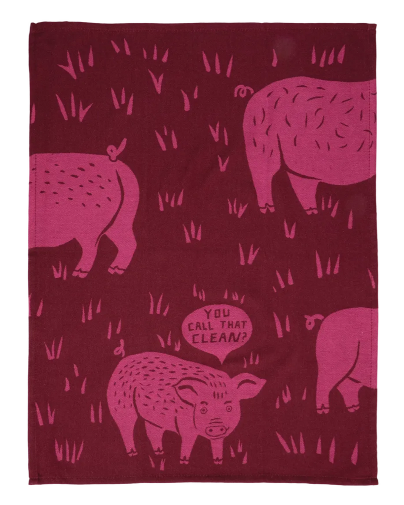 You call that clean? Woven dish towel by Blue Q, sold by Le Monkey House