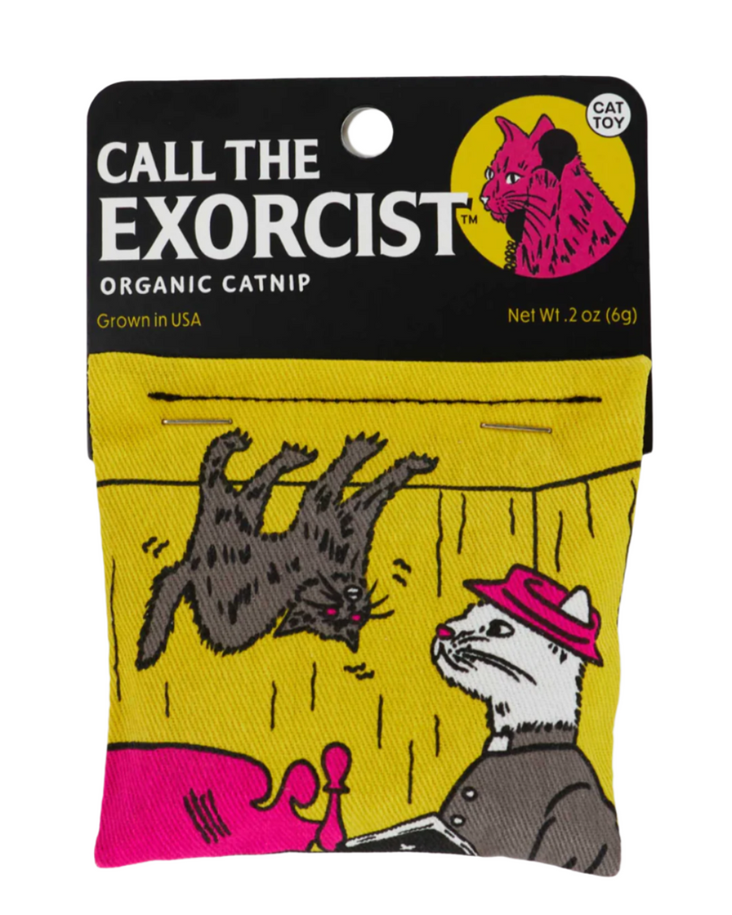 Call the exorcist organic catnip pouch by Blue Q sold by Le Monkey House