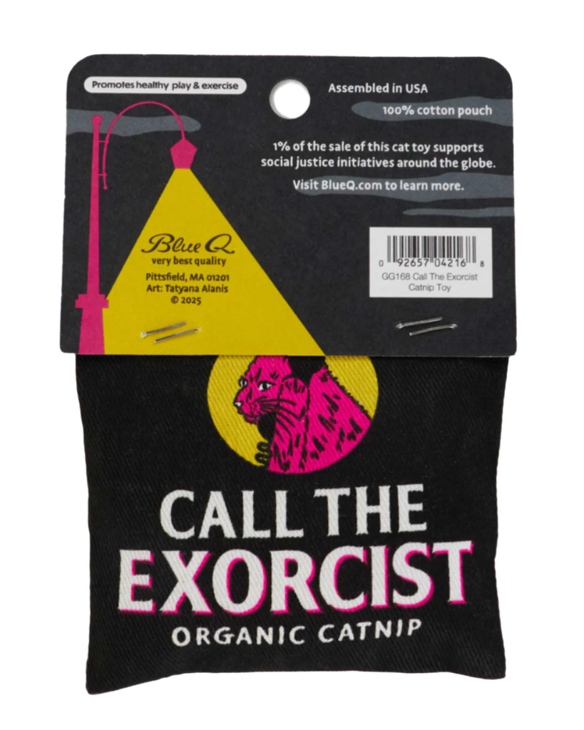 Call the exorcist organic catnip pouch by Blue Q sold by Le Monkey House
