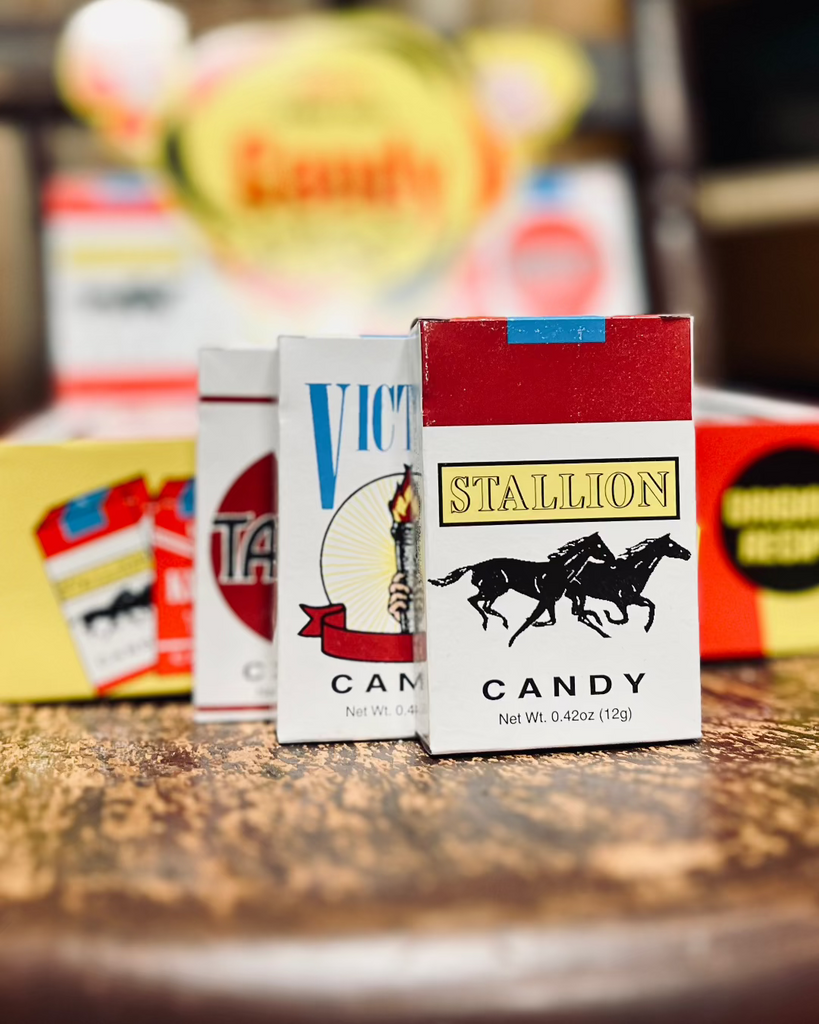 Retro vintage throwback candy cigarettes novelty candy sold by Le Monkey House