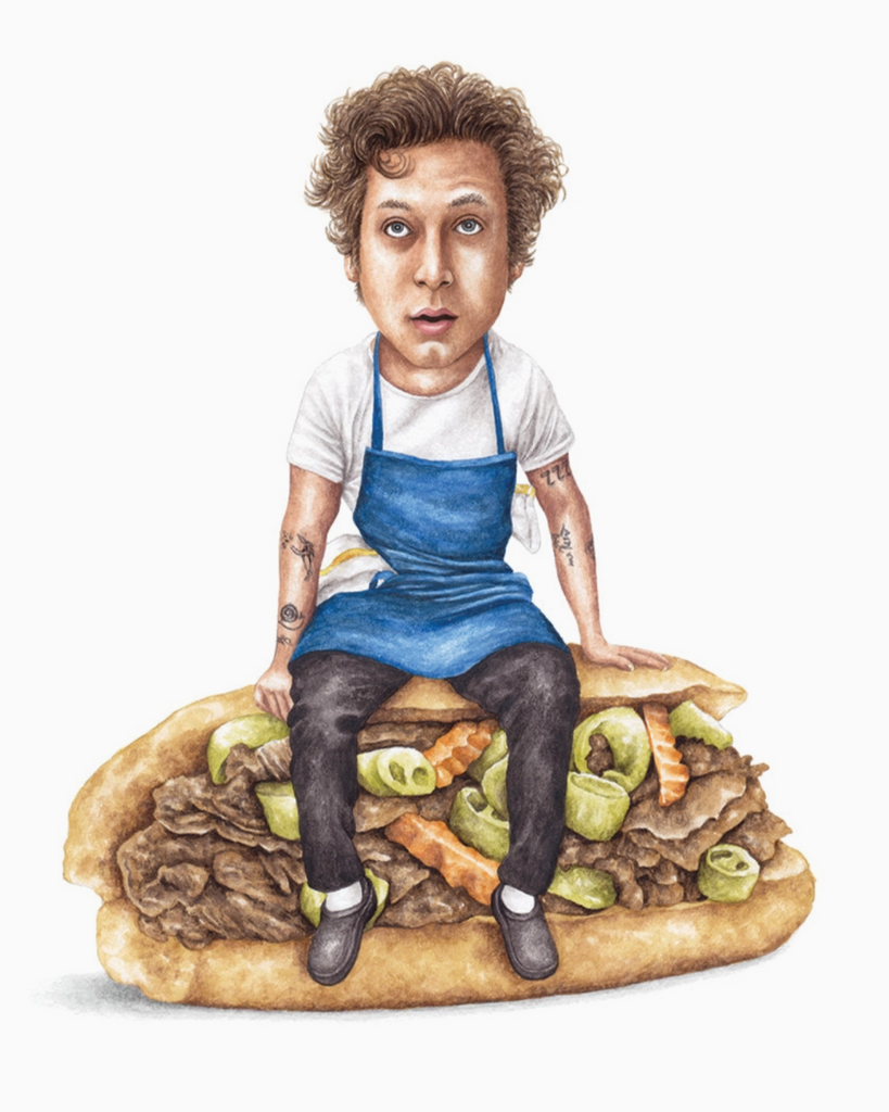 Carmy from the bear celebs on Sandwiches 8x10 watercolor print sold by Le Monkey House