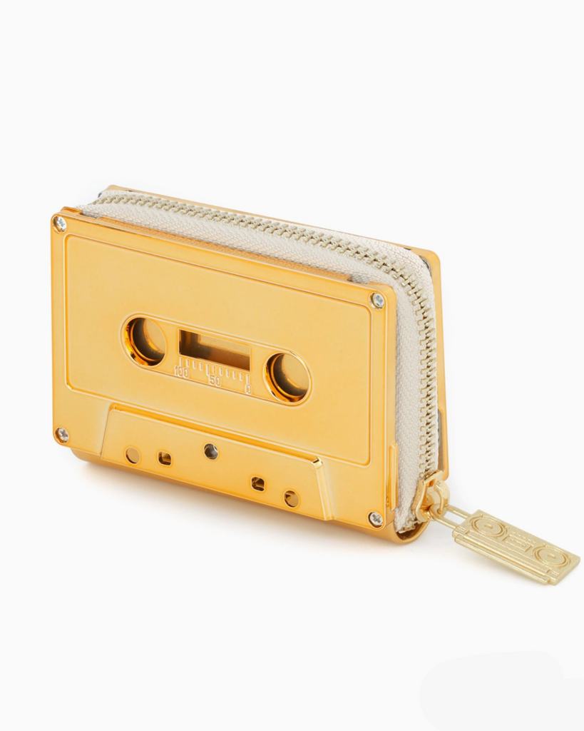 Chrome gold cassette tape wallet by Fydelity sold by Le Monkey House
