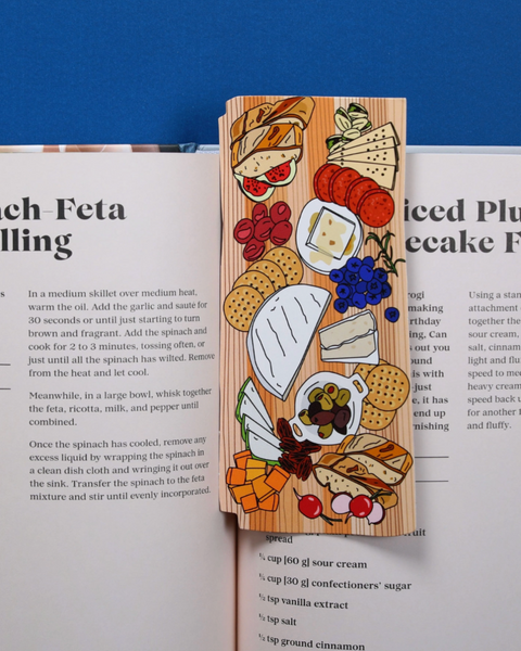 Cheeseboard Charcuterie bookmark by Humdrum Paper sold by Le Monkey House