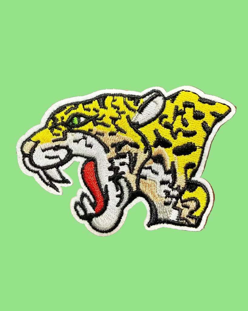 cheetah embroidered iron on patch sold by Le Monkey House