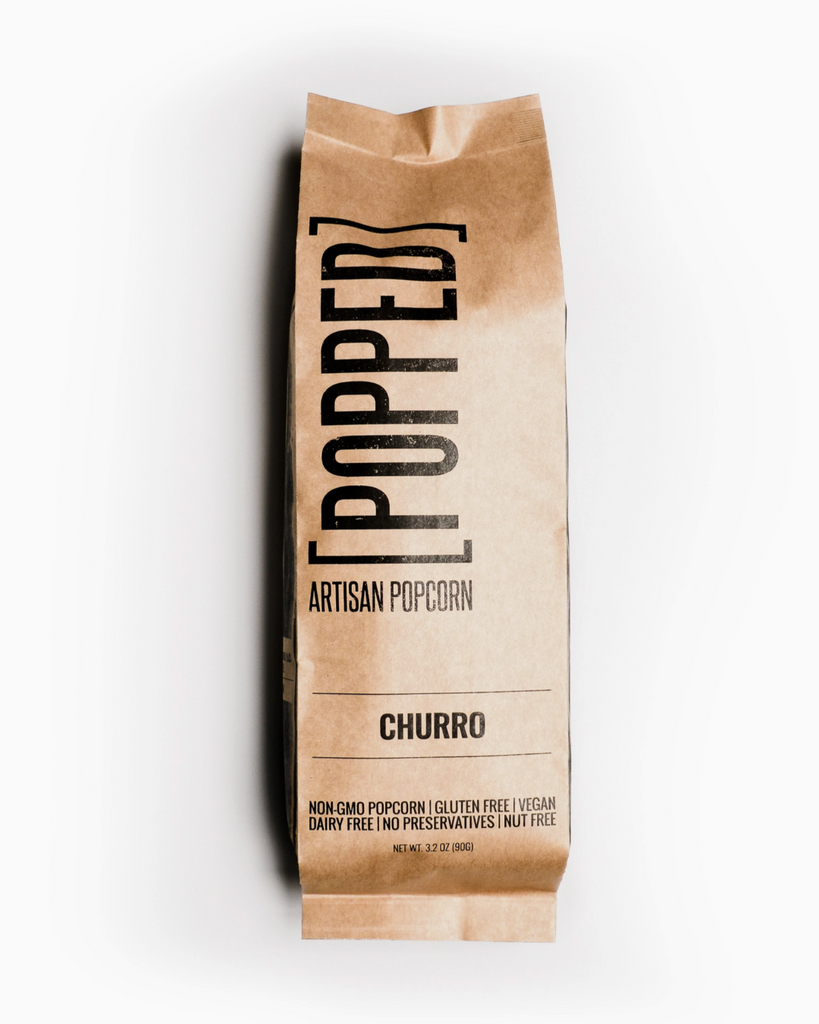 Churro flavored POPPED artisan popcorn sold by Le Monkey House